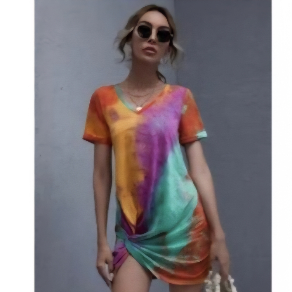 SHEIN Multicolor Tie-Dye Swim Coverup